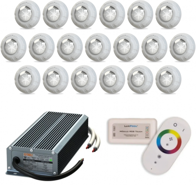 Kit Led Piscina 19 Leds 9w + Módulo Rgb 180w + Fonte 200w Tholz
