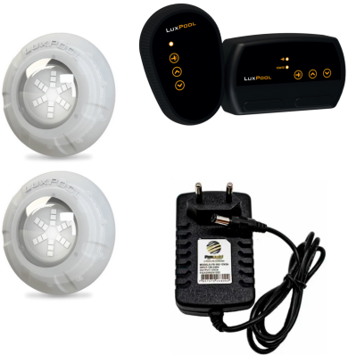 KIT 2 LED 9W LUXPOOL + FONTE 2A + CONTROLADOR LUXPOOL 72W S/ BOMBA