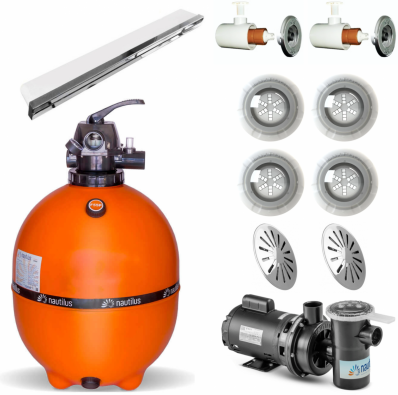 Kit Filtro Bomba Cascata Dispositivo Para Piscina até 70000L