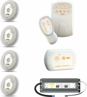 KIT 04 LED 4,5W ESSENTIAL+ F60W + BASIC SMART POOL + SMART CONNECT
