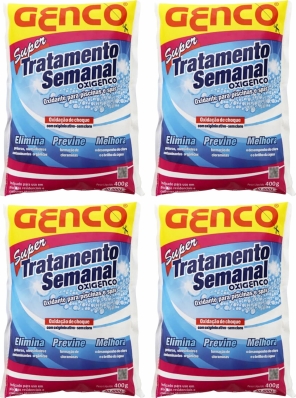4 Super Tratamento Semanal Genco Para Piscina Oxigenco 400g