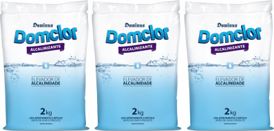 3 Alcalinizante Elevador Alcalinidade Piscina Domclor 2kg