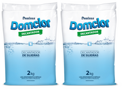 2 Decantador Sulfato Aluminio Limpeza Piscinas Domclor 2kg