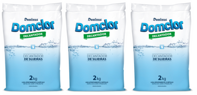 3 Decantador Sulfato Aluminio Limpeza Piscinas Domclor 2kg