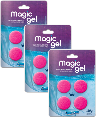 kit 3 Magic Gel Pastilha Clarificante Piscina Domclor 160g