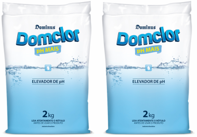 2 Barrilha Elevador De Ph Domclor 2kg Para Limpeza Piscinas