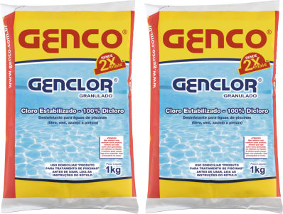 2 Cloro Para Piscina 1kg Puro Granulado Genco Genclor