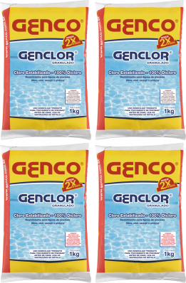 4 Cloro Para Piscina 1kg Puro Granulado Genco Genclor