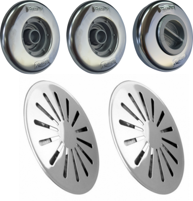 1 Aspiração Pratic 2 Retorno Pratic 2 Ralos fundo Inox 304