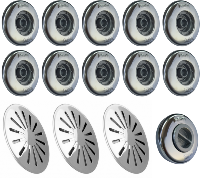 1 Aspiração Pratic 10 Retornos Pratic 3 Ralos fundo Inox 304