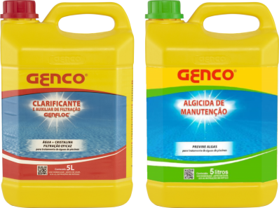 Kit Genfloc 5L e Algicida Manutenção 5L