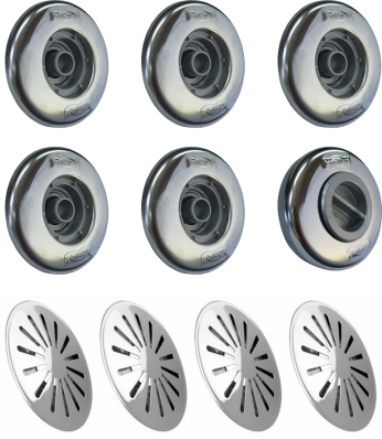 1 Aspiração Pratic 5 Retornos Pratic 4 Ralos fundo Inox 304