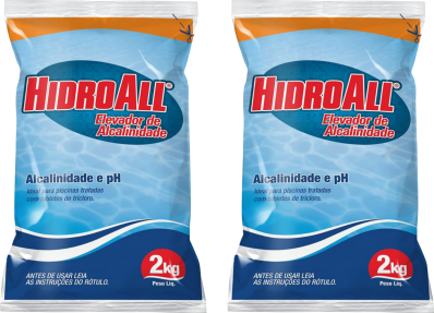 Kit 2 Ph Certo Estável Elevador De Alcalinidade Hidroall 2Kg