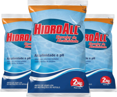 Kit 3 Ph Certo Estável Elevador De Alcalinidade Hidroall 2Kg