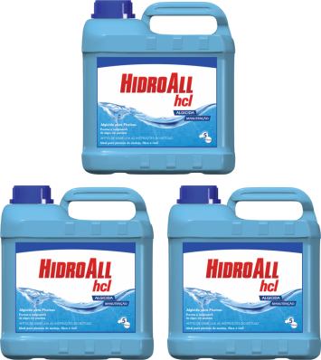 3 Algicida De Manutenção Hcl 5 Litros Hidroall