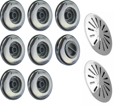 1 Aspiração 7 Bico Jato de Retorno Pratic 2 Ralo fundo Inox