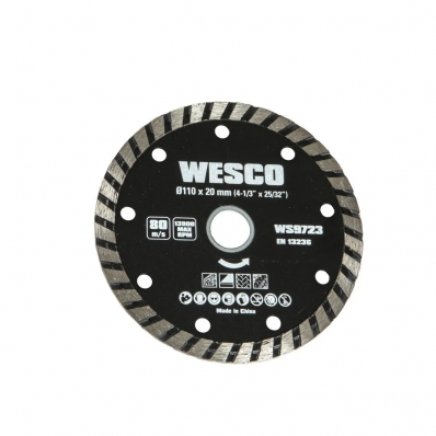 DISCO DIAMANTADO TURBO 4.3/8 - 110X1,2X20MM WS9723 WESCO