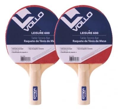 2x Raquetes Tênis De Mesa Ping Pong Vollo Leisure 600 1 Star