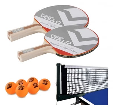 2 Raquetes Ping Pong Vollo Energy 6 Bola 1 Star Rede Alicate