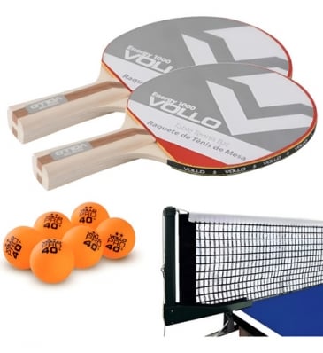 2 Raquetes Ping Pong Vollo Energy 6 Bola 2 Star Rede Alicate