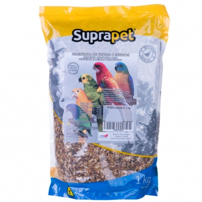 FARINHADA PEQUENOS E MÉDIOS PSITACÍDEOS FRUTAS E INSETOS SUPRAPET - 1 KG