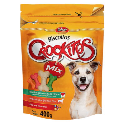 Petisco Biscoito para Caes Crockitos Colosso Mix 400g