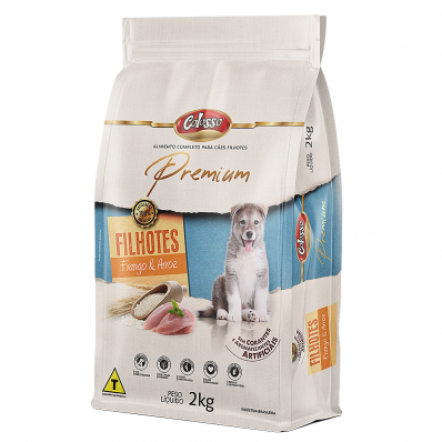 Alimento Caes Filhotes Racao Colosso Premium Frango Arroz 2kg