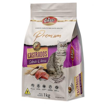 Alimento Gato Castrado Racao Colosso Premium Salmão Arroz 1kg