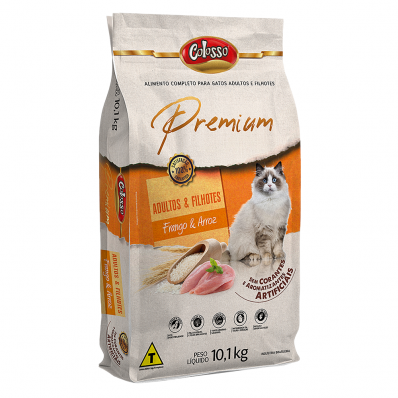 Alim Gato Adult e Filhot Racao Colosso Prem Frango Arroz 10kg