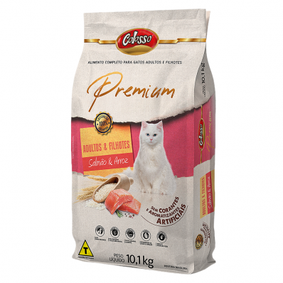 Alim Gato Adult e Filhot Racao Colosso Prem Salmao Arroz 10kg