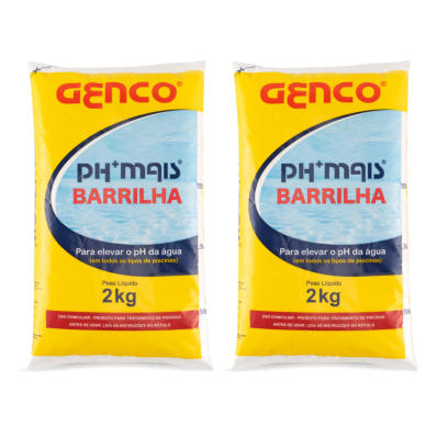 Kit 2 Elevador De Ph + Granulado Genco Barrilha 2kg