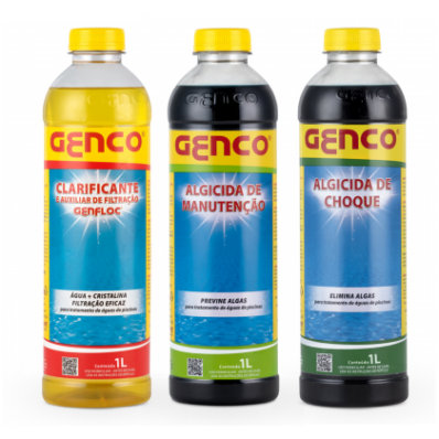 Kit Clarificante Genfloc Algicida Choque e Manutenção