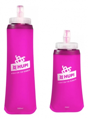 2x Garrafas Dobrável Soft Flash Hupi Running 350/500ml Rosa