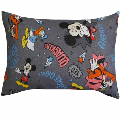 Fronha Portallar Malha Estampada Mickey Alegre 48cmx68cm Cinza