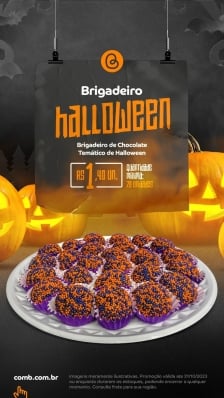 Brigadeiro Laranja e Roxo Halloween