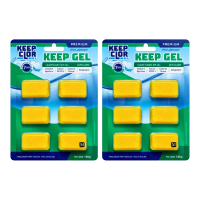 Kit 2 Keep Gel Super Clarificante 180g Piscina Clear 50.000L