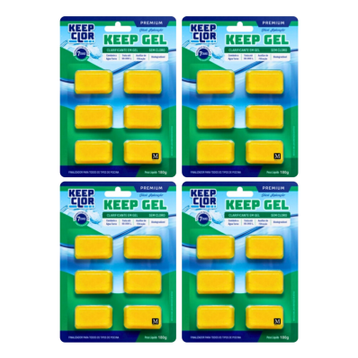 Kit 4 Keep Gel Super Clarificante 180g Piscina Clear 50.000L