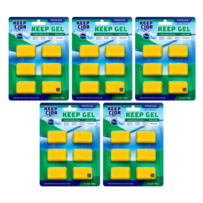 Kit 5 Keep Gel Super Clarificante 180g Piscina Clear 50.000L
