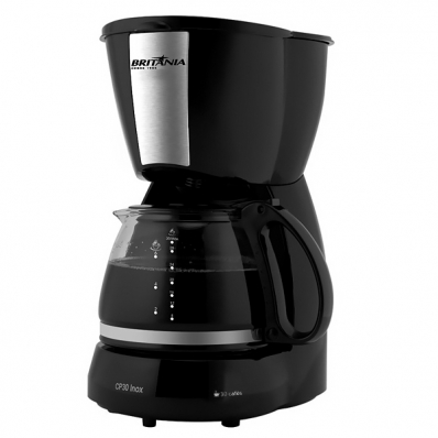 Cafeteira Eletrica Britania CP30 Inox 800 Watts 127V ~ 60HZ - Preta