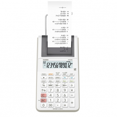 Calculadora Casio HR-8RC-We - 12 Digitos - com Impressao - Branco