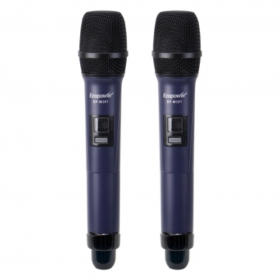 Microfone Sem Fio Ecopower EP-M301 - 6.3MM - com Receptor - Recarregavel - Azul Oscuro