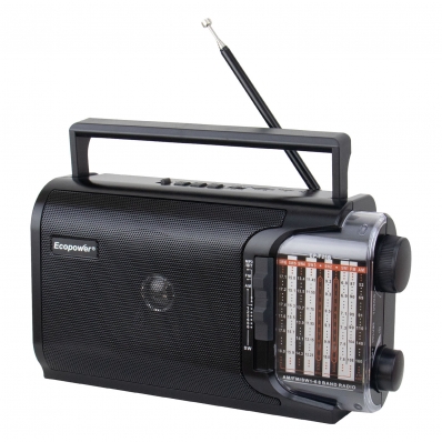 Radio Portatil Ecopower EP-F25 - AM/FM/SW - USB/SD - Preto