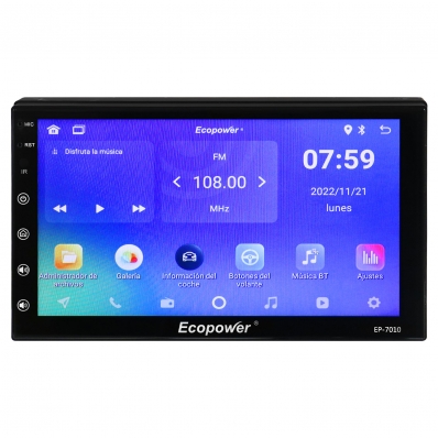 Toca Radio MP3 Ecopower EP-7010 - 60W - SD/Aux/USB - Bluetooth - 7"