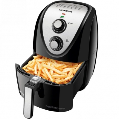 Fritadeira Eletrica Mondial AFN-50BI Grand Family 110V - Preto/Prata 5L