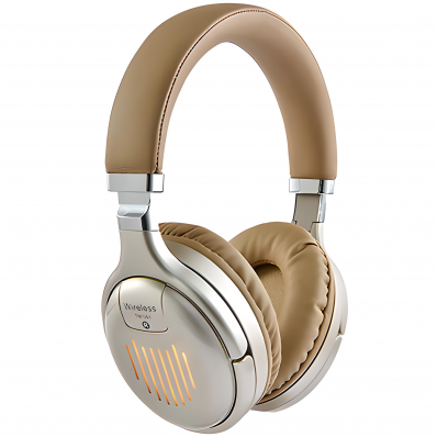 Fone de Ouvido Moxom MX-WL14 - 3.5MM/SD - Bluetooth - Dourado/Marrom
