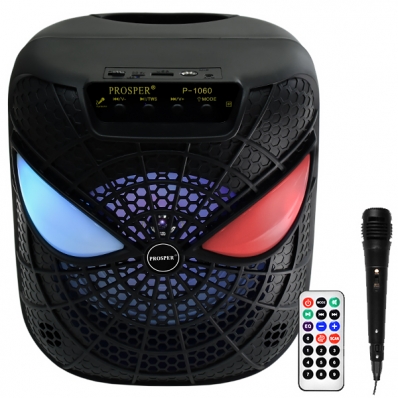 Caixa de Som Prosper P-1060 6.5" 1.200 Watts P.M.P.O com Bluetooth/USB/FM - Preta
