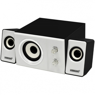 Speaker Prosper P-7715 com 6 Watts RMS USB - Branco/Preto