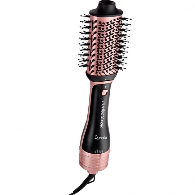 Escova Secadora Quanta Perfectlook QTKCS7000 - 1100W - Kit 4 Em 1 - 110V - Preto e Rose