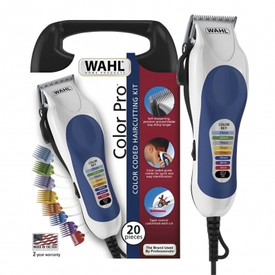 Maquina de Cortar Cabelo Wahl Color Pro 79300-1118 - 20 Em 1 - 220V - Branco e Azul