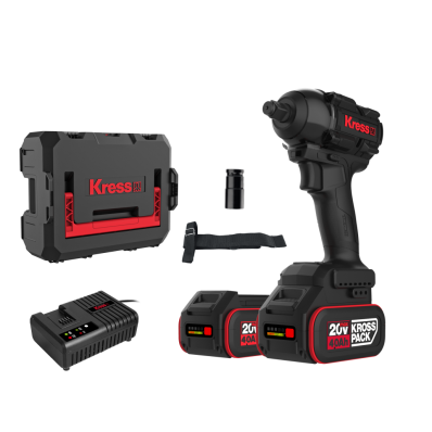 CHAVE DE IMPACTO BRUSHLESS ENCAIXE 1/2 COM 2 BATERIA 4.0 AH DE 20V 500 NM + CARREGADOR KH275 KRESS